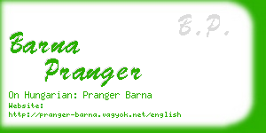 barna pranger business card